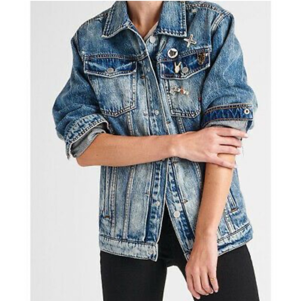 Hudson Jeans Oversize Denim Trucker Jacket in Somerset